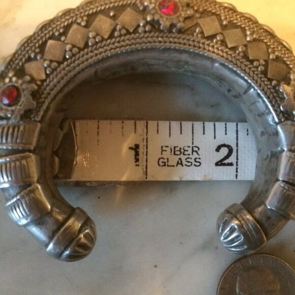 Antique tribal Etruscan Bedouin afghan Moroccan belly dance sterling bracelet - Picture 8 of 8